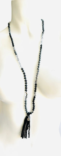 Chan Luu Onyx Hematite Quartz Necklace