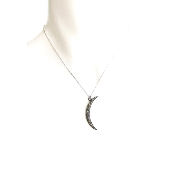 Pave Diamonds Crescent Moon