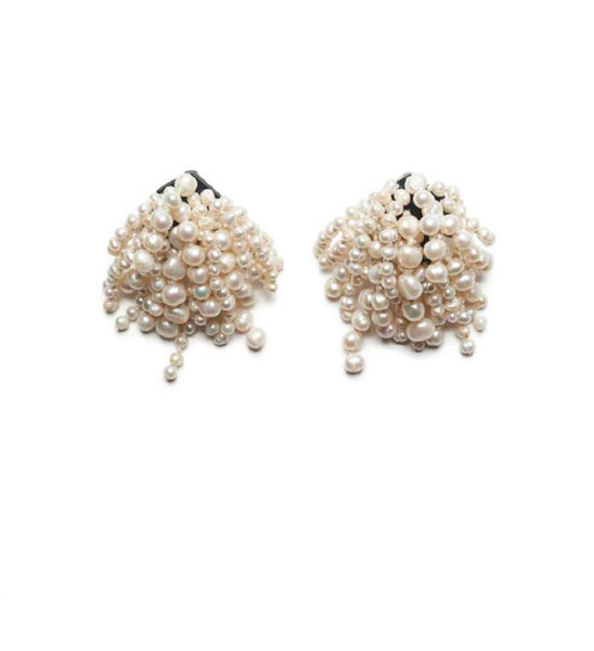 Cascading Pearl Earclips