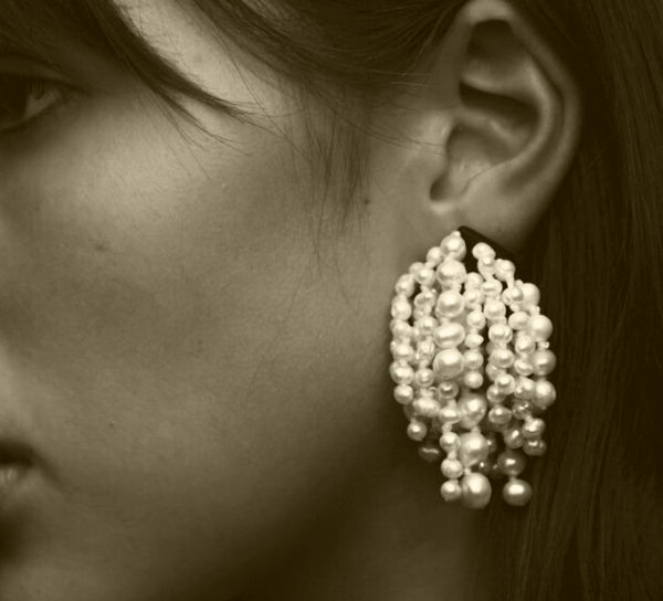Cascading Pearl Earclips
