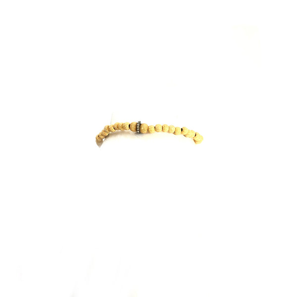 Textured Gold Bracelet With Diamonds