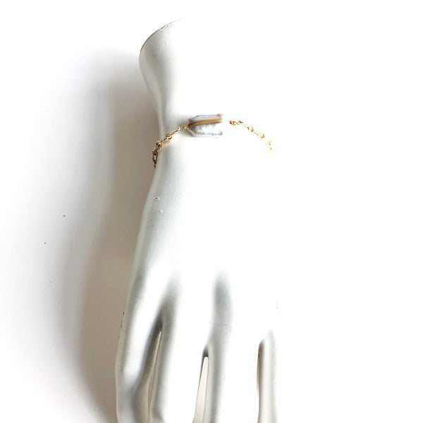 Blue Biwa Pearl Bracelet