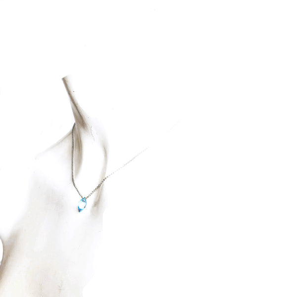 10K White Gold Blue Topaz
