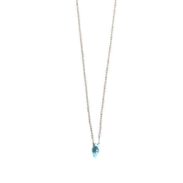 10K White Gold Blue Topaz