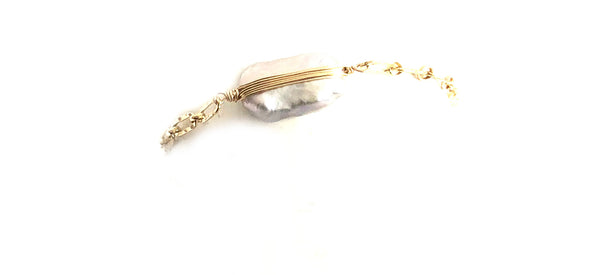 Blue Biwa Pearl Bracelet