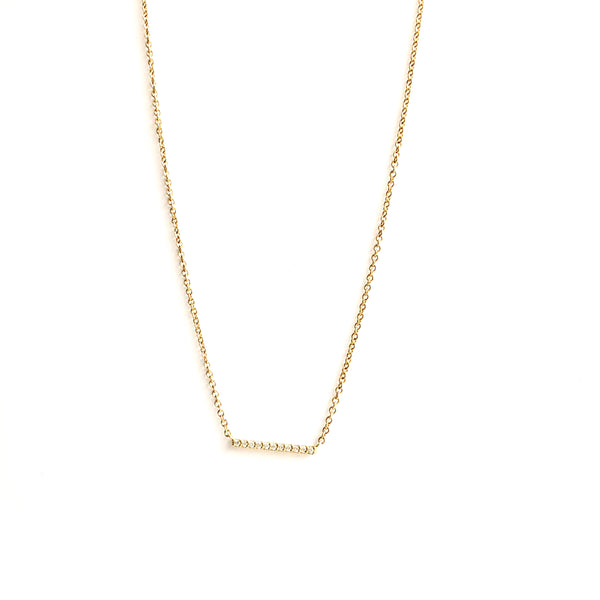 14k Gold Pave Diamond Bar